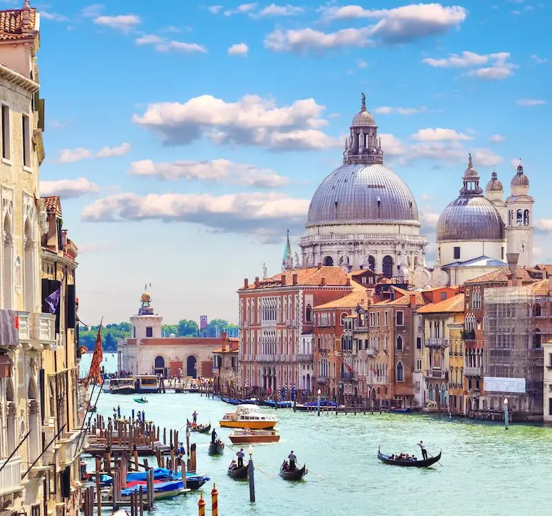 Italy. Venice. Grand Canal. View of the Basilica di Santa Maria della Salute